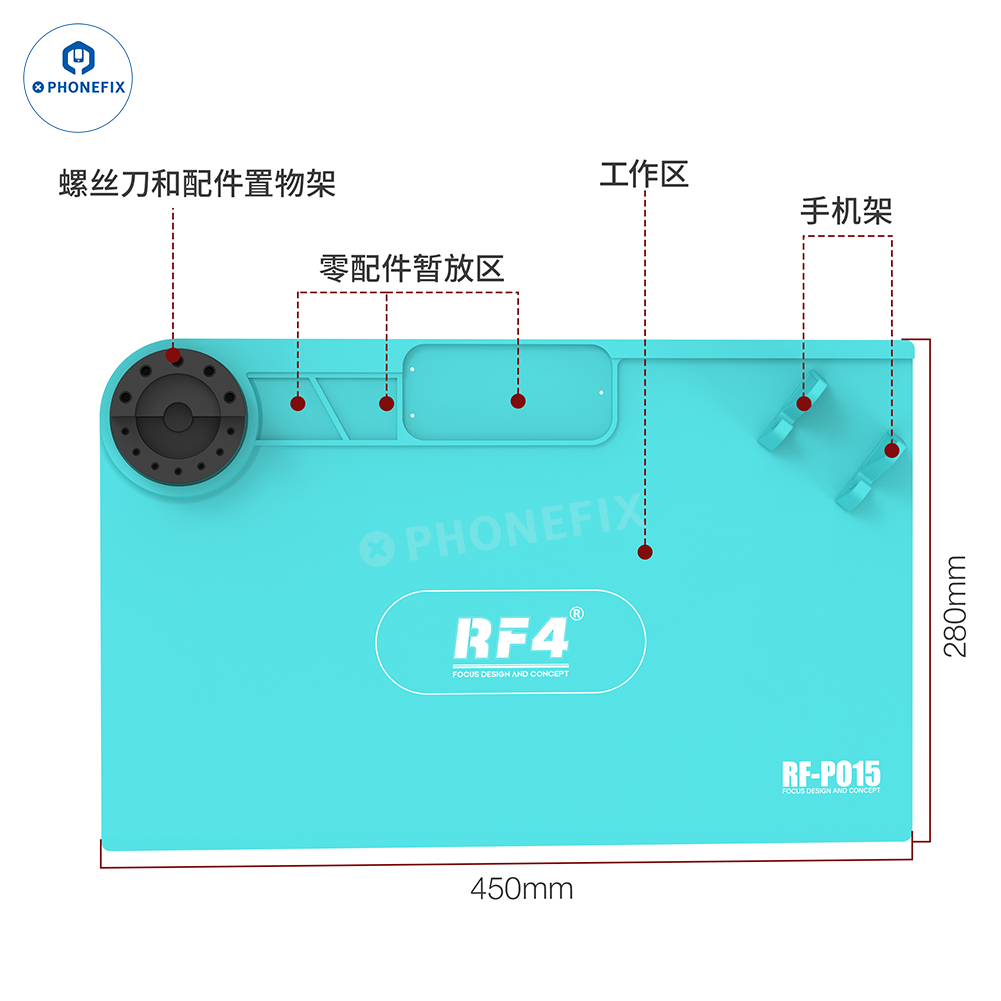 RF4 Heat Resistant Silicone Pad Aluminum Alloy Mat Microscope Base - CHINA PHONEFIX SHOP Team