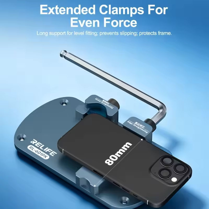 PHONEFIX RELIFE RL-601PX Pro phone frame corrector tool for fixing bends and dents in smartphone screens.