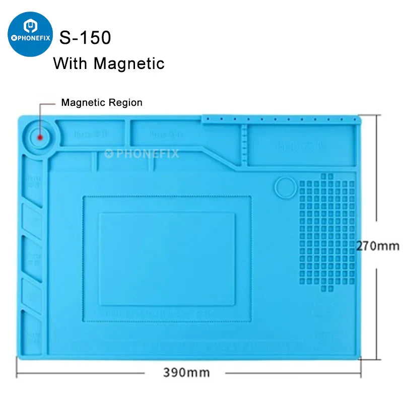 Chumix Siliconen Reparatie 45 x 30 cm, Hittebestendig tot 500°C, Magnetische Siliconen Soldeermat voor Elektronica, Solderen, Mobiele Telefoons, Computers Chumix Siliconen Reparatie 45 x 30 cm, Hittebestendig tot 500°C, Magnetische Siliconen Soldeermat voor Elektronica, Solderen, Mobiele Telefoons, Computers