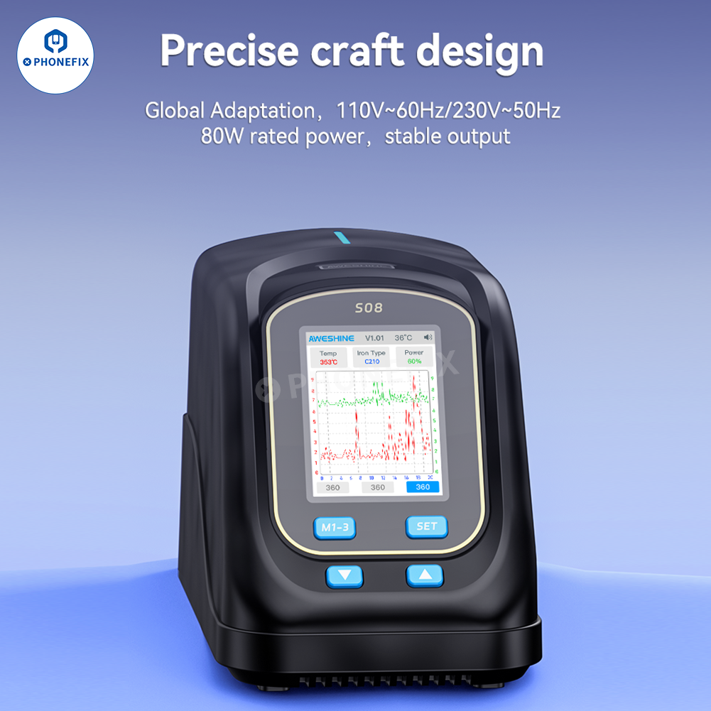 AWESHINE S08 Portable Smart Soldering Station with T210 Handle