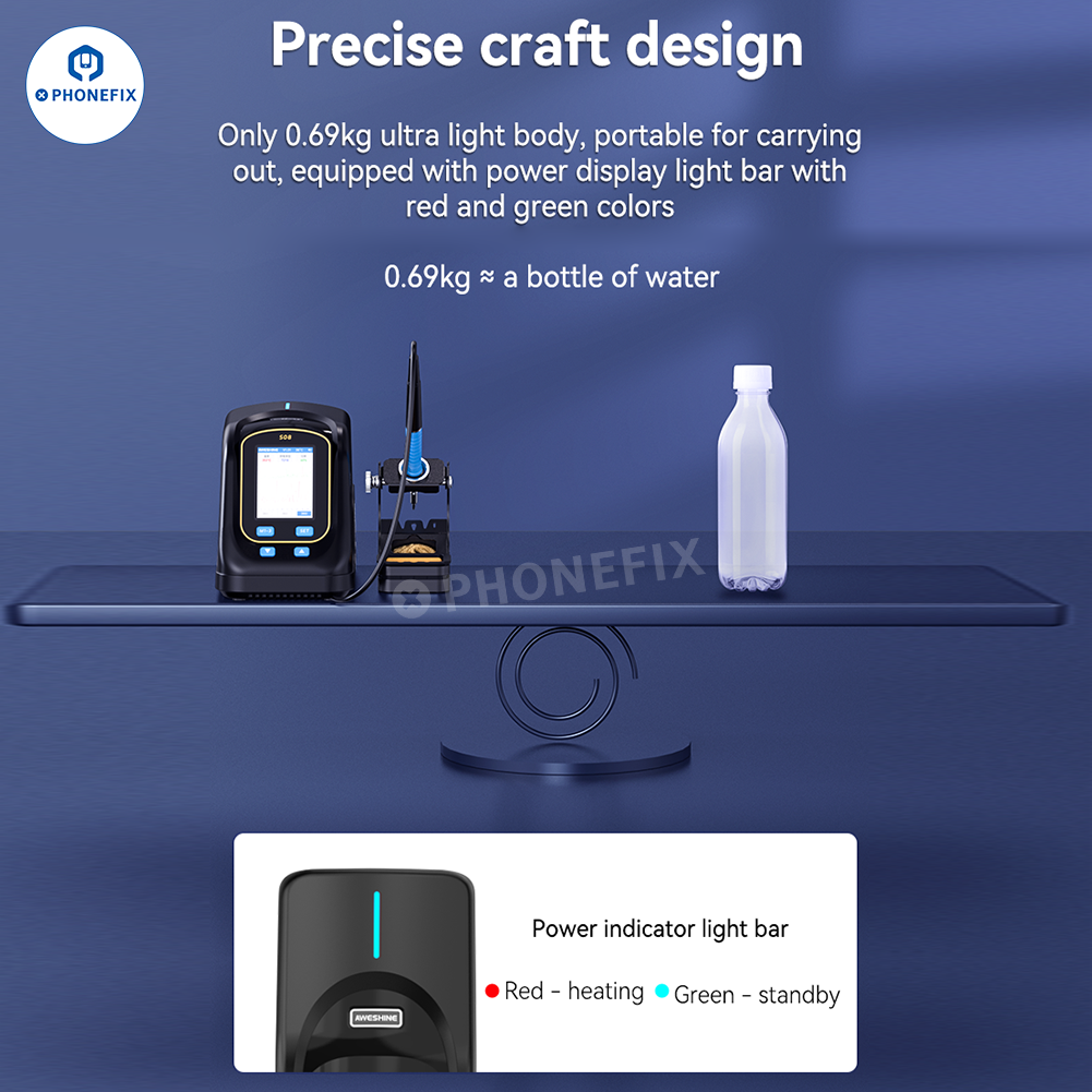 AWESHINE S08 Portable Smart Soldering Station with T210 Handle