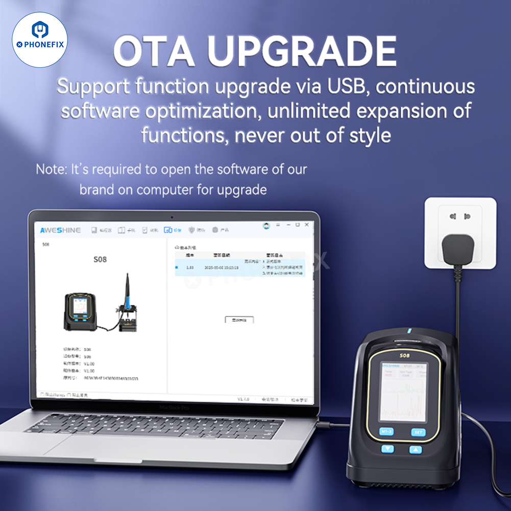 AWESHINE S08 Portable Smart Soldering Station with T210 Handle