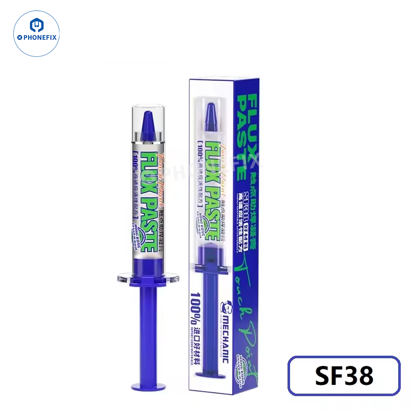 MECHANIC M35 Nano Flux Paste for phone PCB and IC soldering repair, showing a small container of solder paste with a white label.