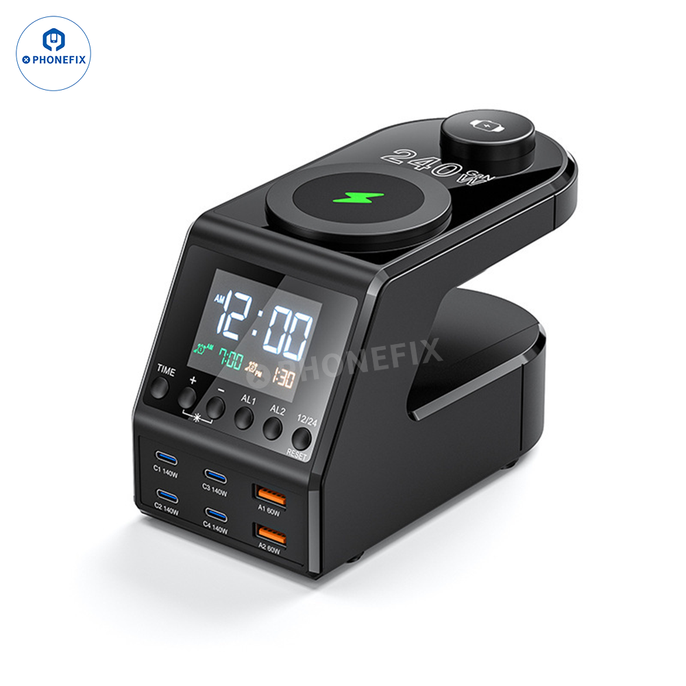 240W Desktop Fast Charger With Wireless Charging for Phone Watch