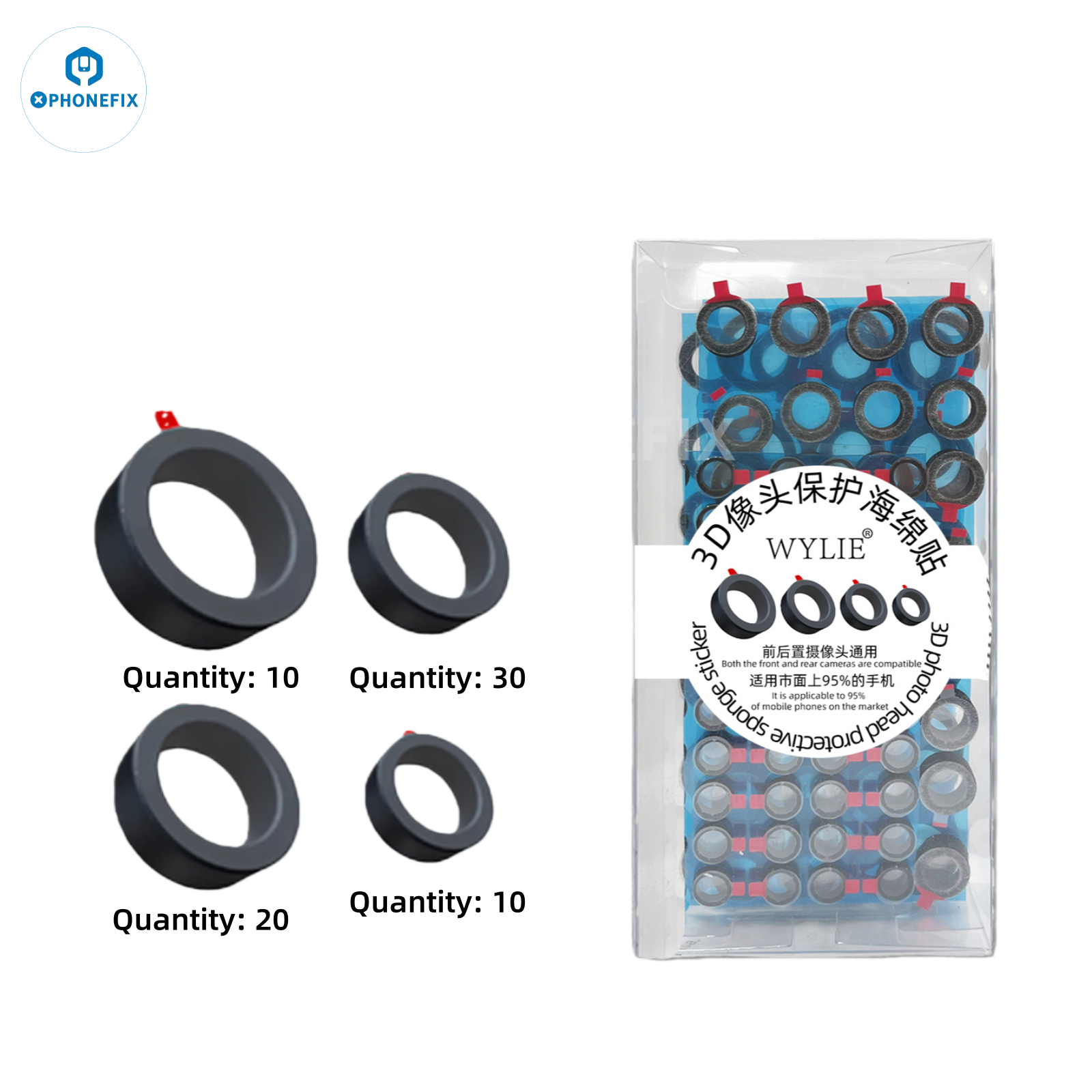 WYLIE Mobile Phone Camera 3D Protective Sponge Sticker