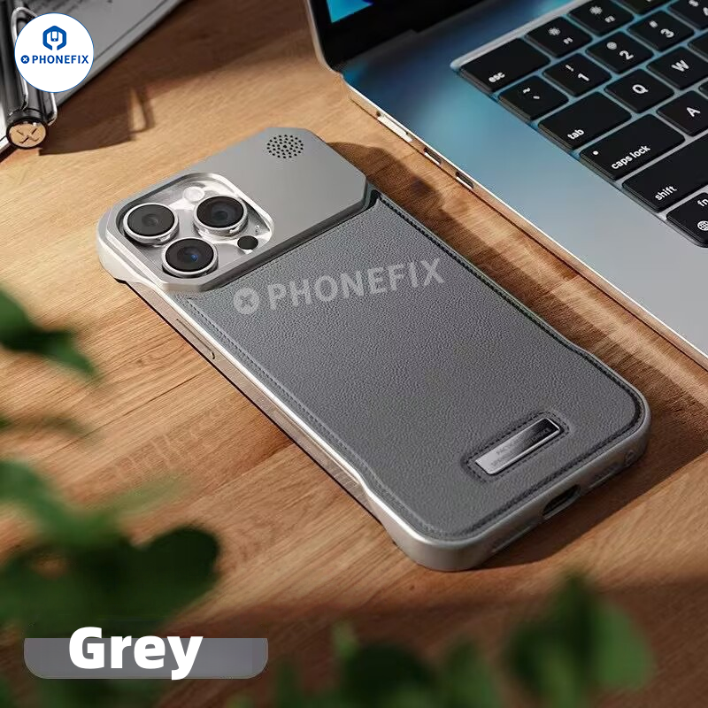 Metal Leather MagSafe Phone Case for iPhone 11–17 Pro Max