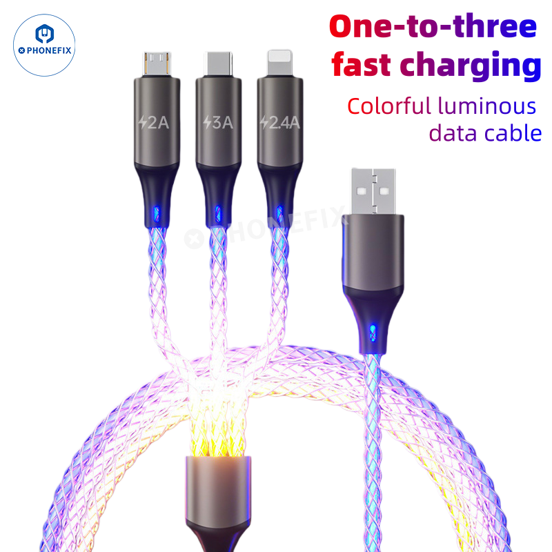 6A Super Fast Charging Cable Gradient Light Phone CarPlay Data Line
