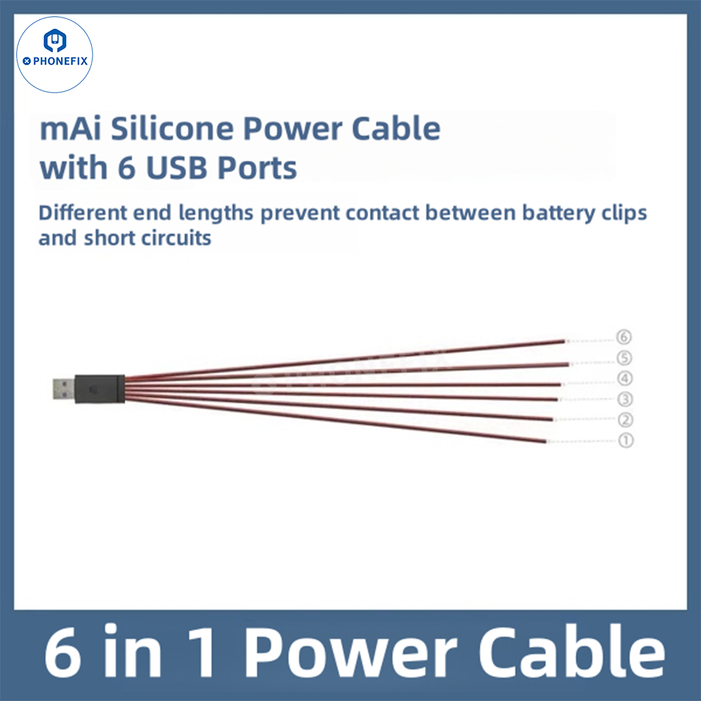 YCS MAi 6-in-1 Power Cable for iPhone 6S -17 Pro Max Android Huawei