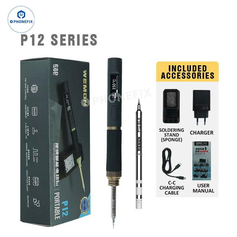 WEMON Portable Soldering Iron supports C115 C210 C245 T12 Tips