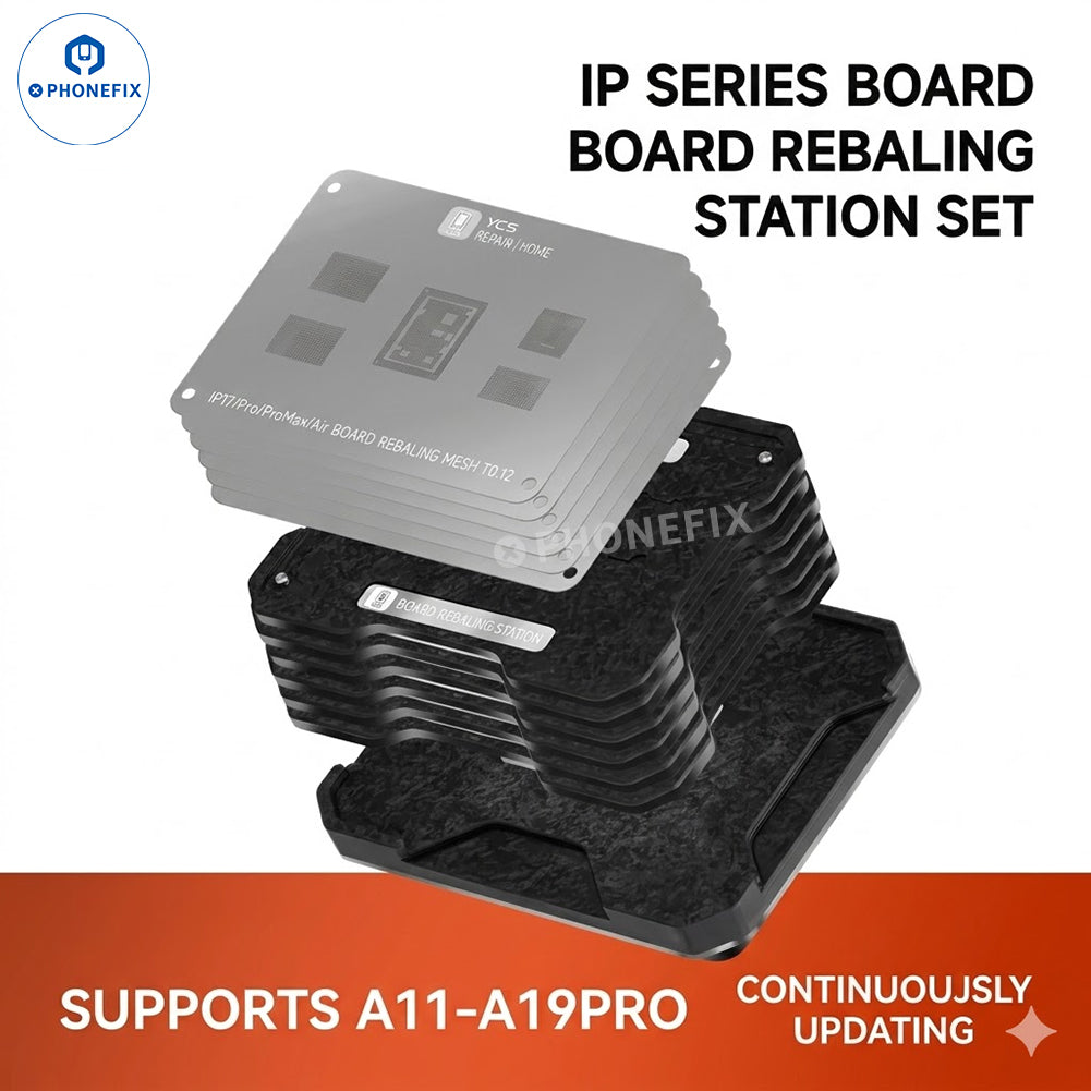 YCS A11-A19 Pro Tin Planting Reballing Stencil Set for iPhone 8-17 PM Series Motherboard Repair Manual Tools Kit - CHINA PHONEFIX SHOP Team