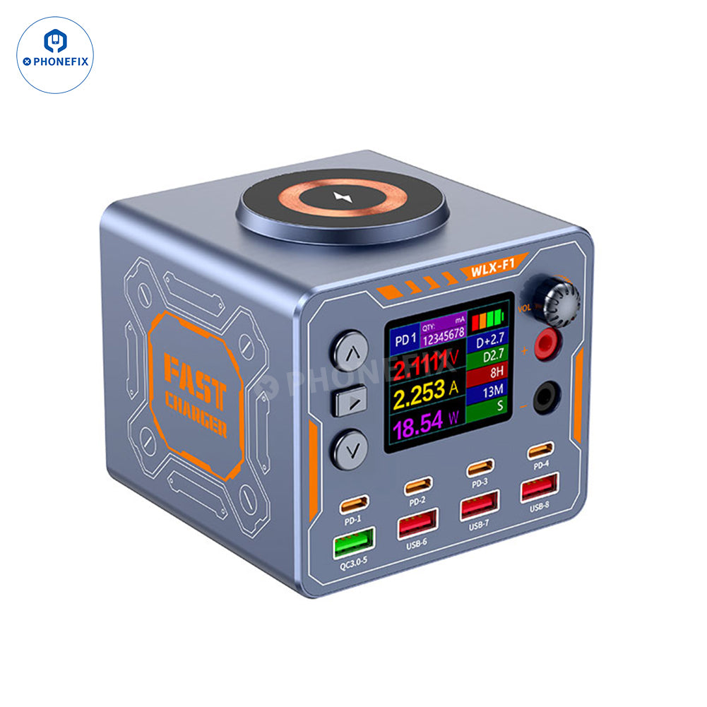 WLX-F1 140W PD QC 8 Ports Fast Charging Station Wireless Charger