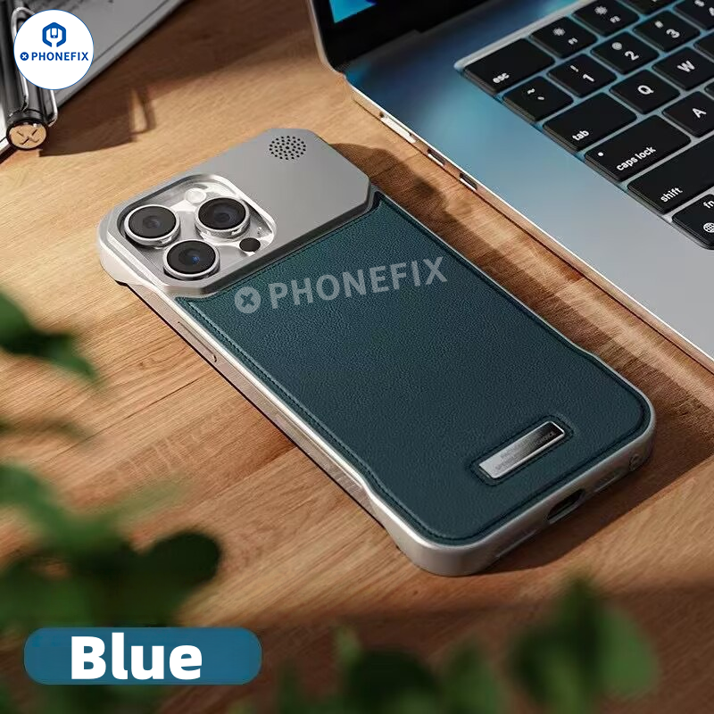 Metal Leather MagSafe Phone Case for iPhone 11–17 Pro Max