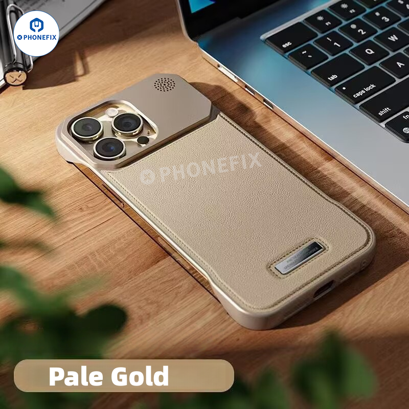 Metal Leather MagSafe Phone Case for iPhone 11–17 Pro Max