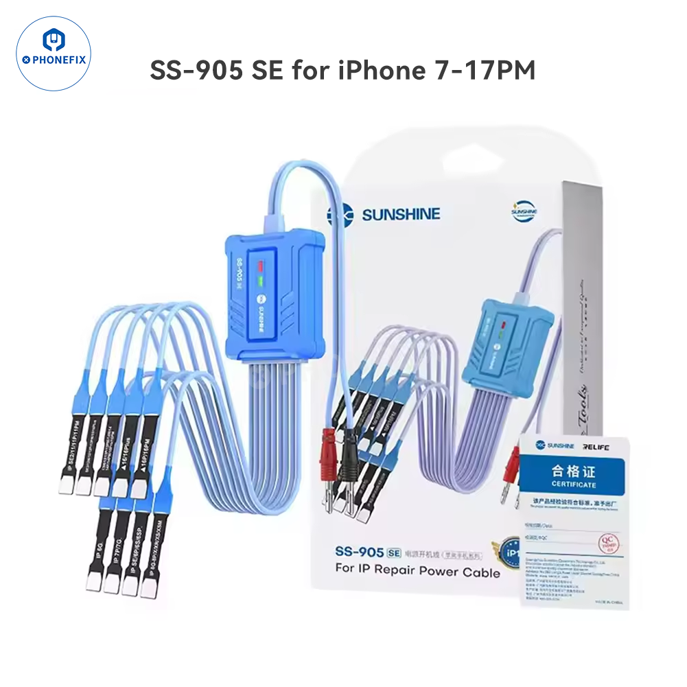 SUNSHINE Android iPhone control boot power supply test cable for PHONEFIX, durable power cable for device testing and charging.