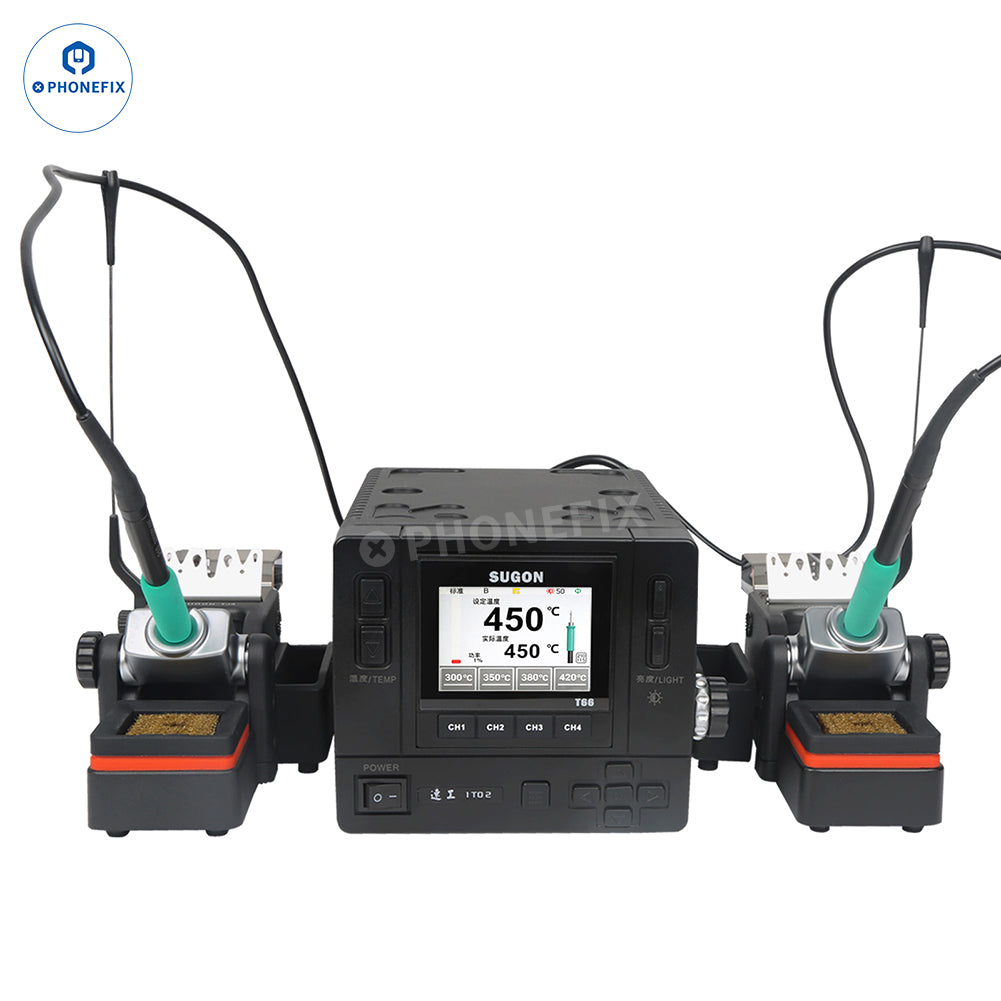 SUGON T66 BGA Soldering Station with 2 TJ6 Handle Holders - CHINA PHONEFIX SHOP Team