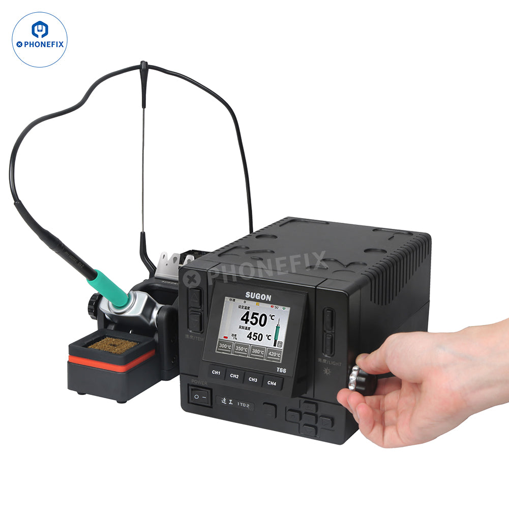SUGON T66 BGA Soldering Station with 2 TJ6 Handle Holders - CHINA PHONEFIX SHOP Team