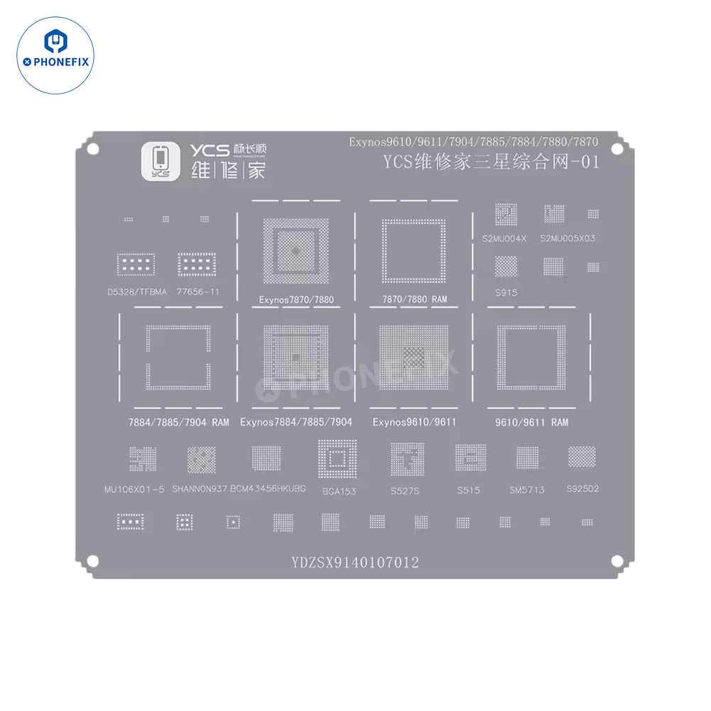 YCS Mobile BGA Reballing Stencils for iPhone Android Phones CPU Chip