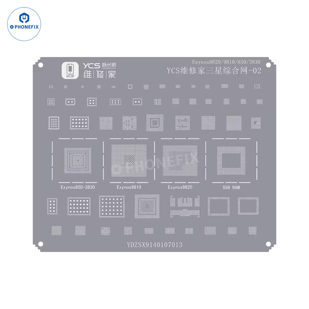 YCS Mobile BGA Reballing Stencils for iPhone Android Phones CPU Chip
