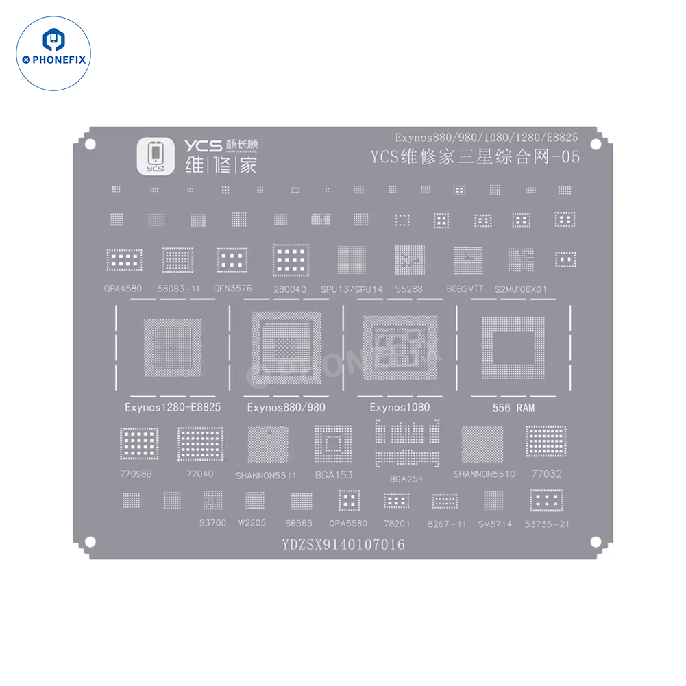 YCS Mobile BGA Reballing Stencils for iPhone Android Phones CPU Chip