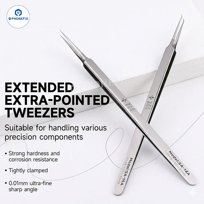 XZZ SS-11D SS-15 SA-14A SA-15A Stainless Steel Tweezers for Chip IC Repair - CHINA PHONEFIX SHOP Team