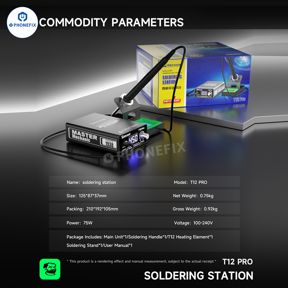 Mechanic T12 Pro Anti-Static Soldering Station With Iron Tip