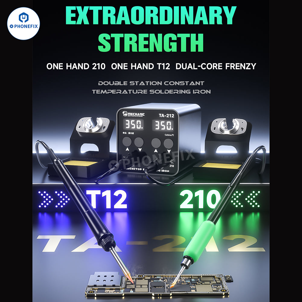 MECHANIC TA-212 Dual Soldering Station with T12 T210 Handle
