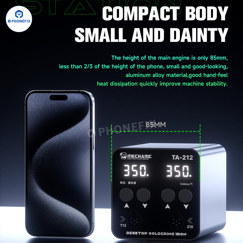 MECHANIC TA-212 Dual Soldering Station with T12 T210 Handle