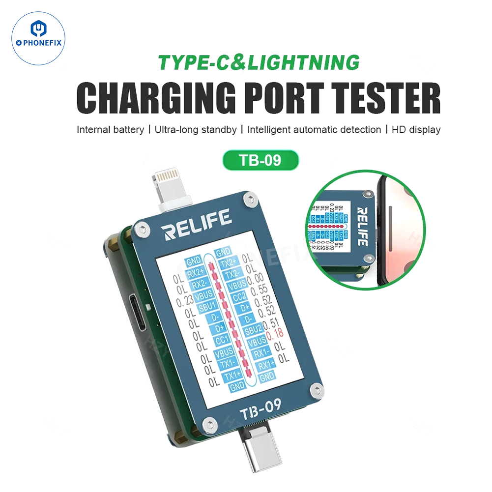 RELIFE TB-09 SE Type-C Lightning Phone Charging Port Tester