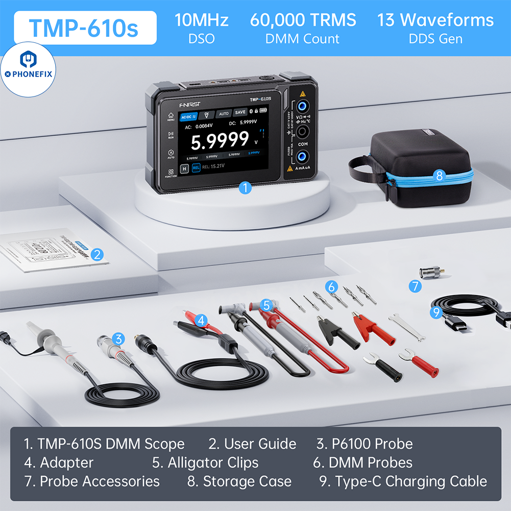 TMP-600 TMP-610S Digital Multimeter Oscilloscope Signal Generator