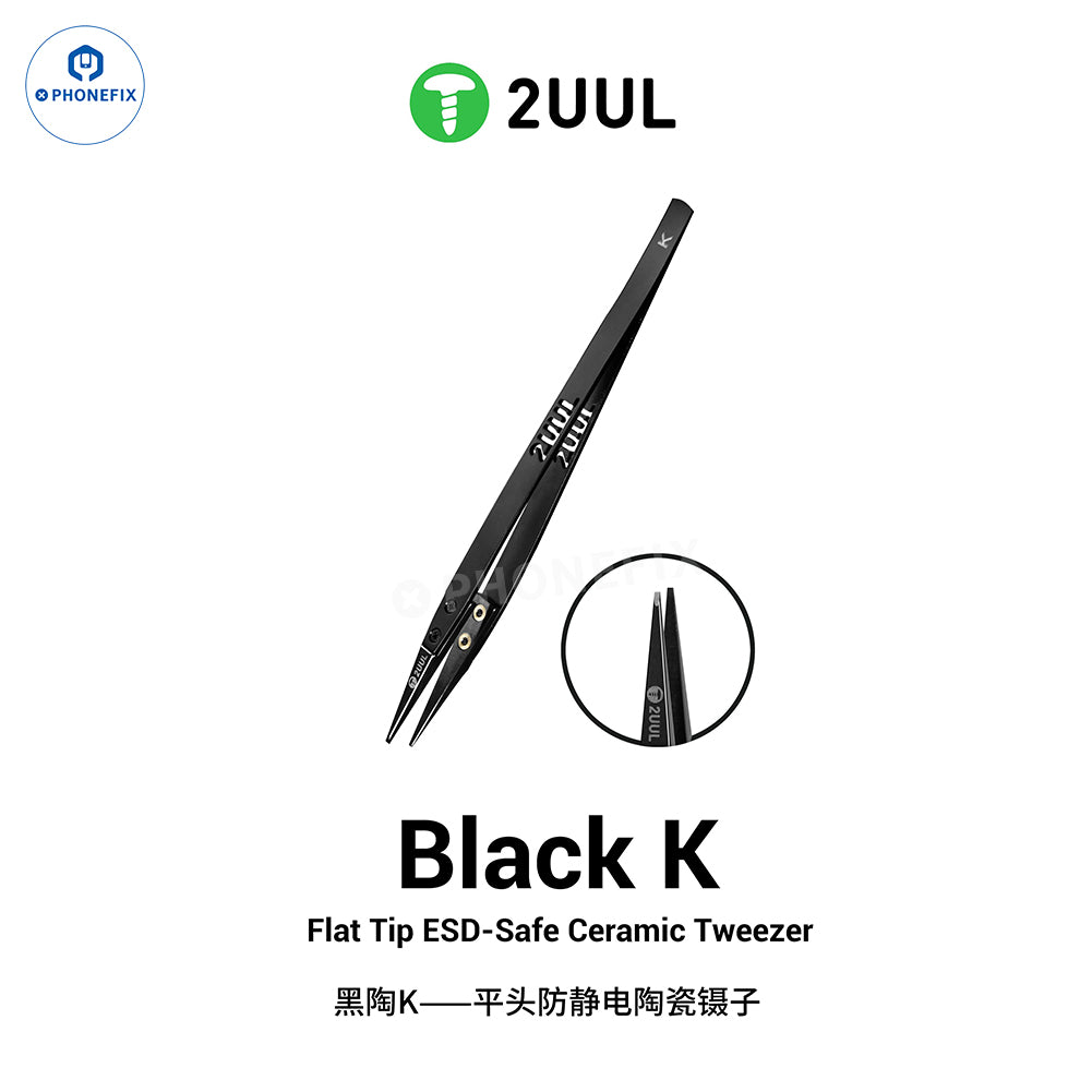 2UUL TW31 Ceramic Tweezers IC Component Disassembly Pickup Tool