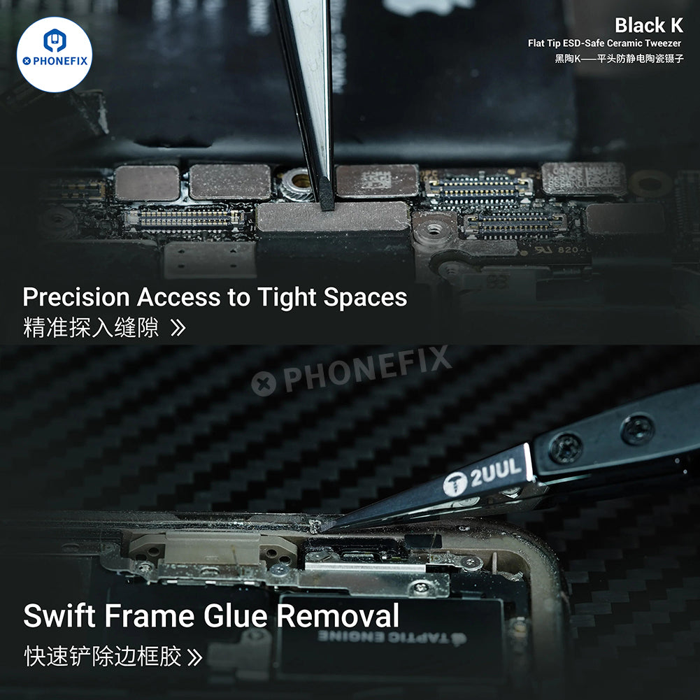 2UUL TW31 Ceramic Tweezers IC Component Disassembly Pickup Tool