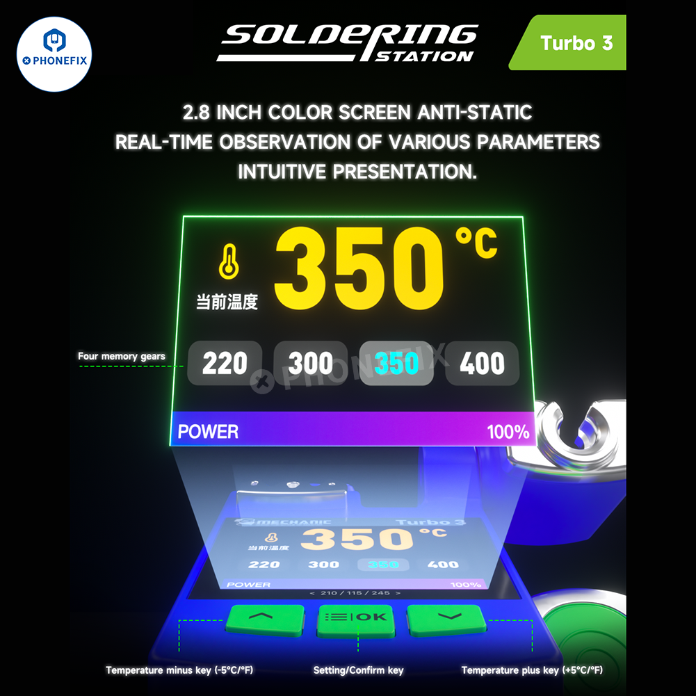 MECHANIC Turbo 3 150W Nano Soldering Station wtih C210 Tips