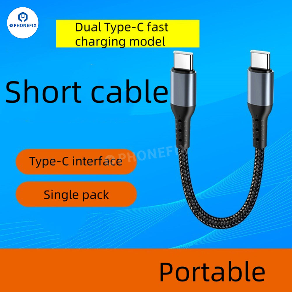 Braided Short Fast Charging Cable for iPhone Android Type-C