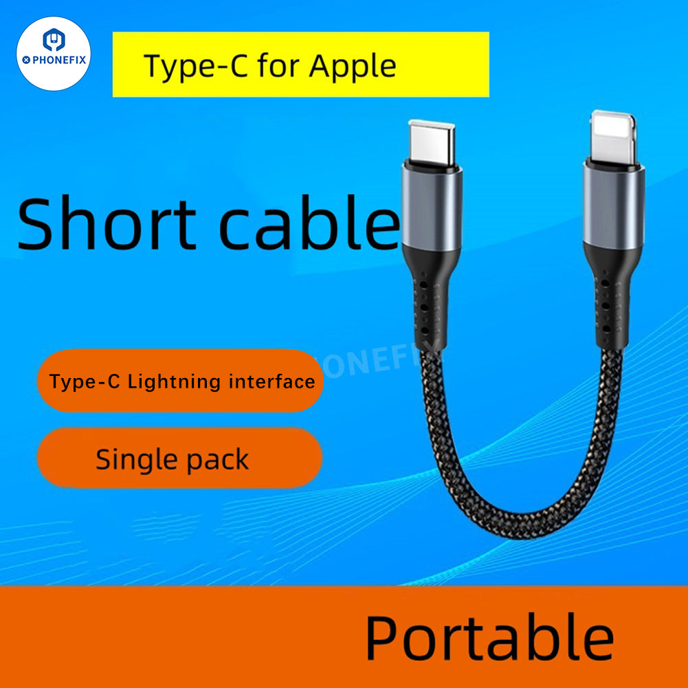 Braided Short Fast Charging Cable for iPhone Android Type-C