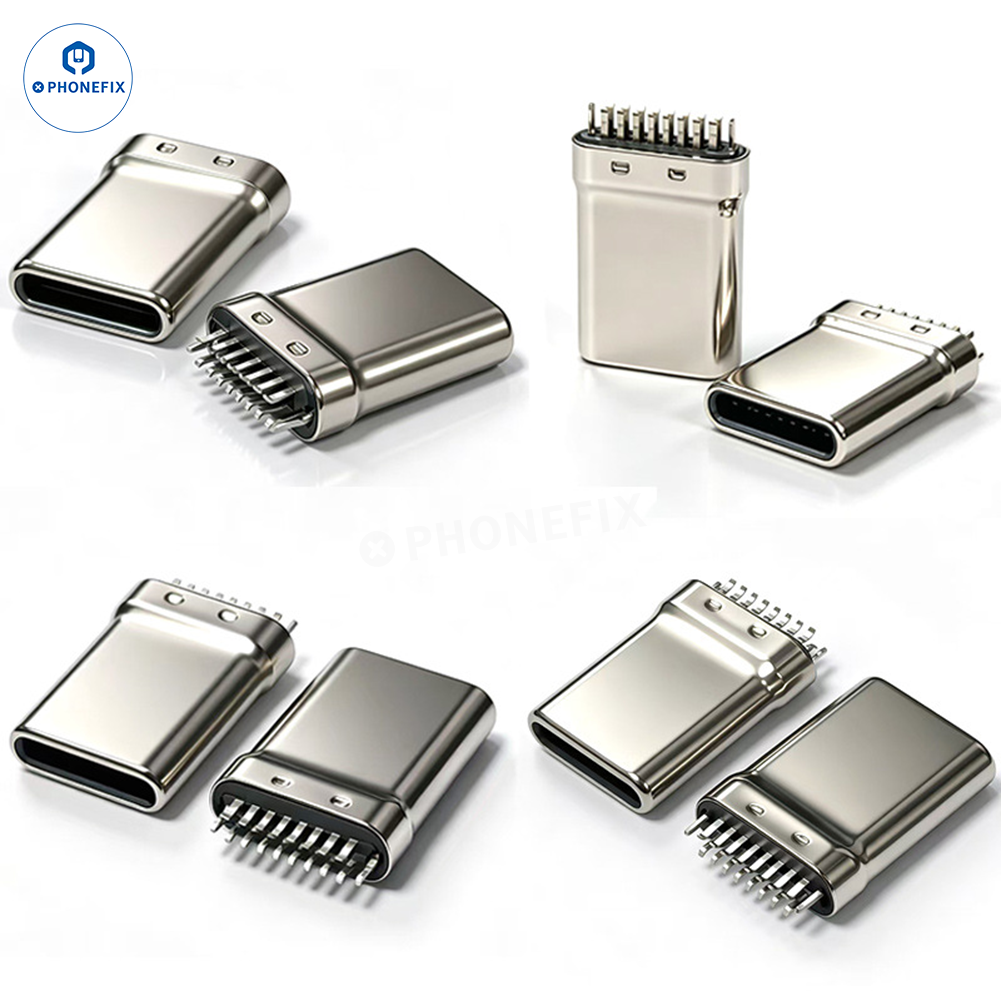 Type-C 16 Pin Male Connector Vertical Patch Clamp Board PCB Plug