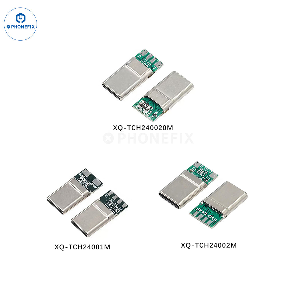 Type-C 24Pin Male Connector with 6Pin Solder Points PD Fast Charging