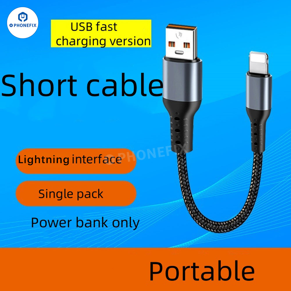 Braided Short Fast Charging Cable for iPhone Android Type-C