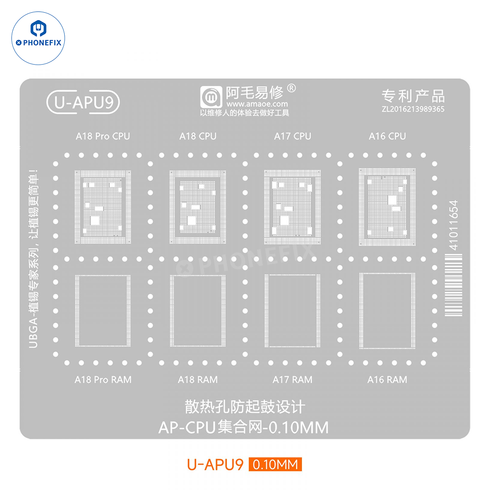 AMAOE BGA Stencils for iPhone 7–17 Pro Max Motherboard Swapping
