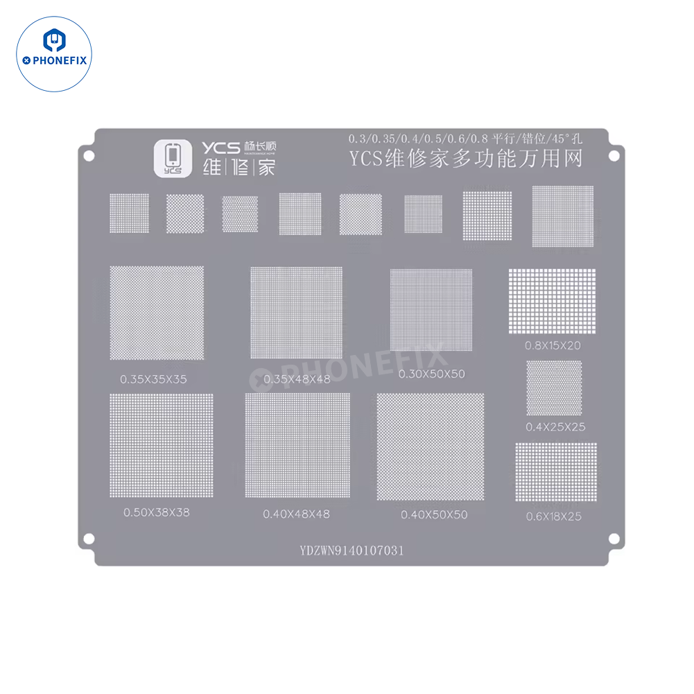 YCS Mobile BGA Reballing Stencils for iPhone Android Phones CPU Chip