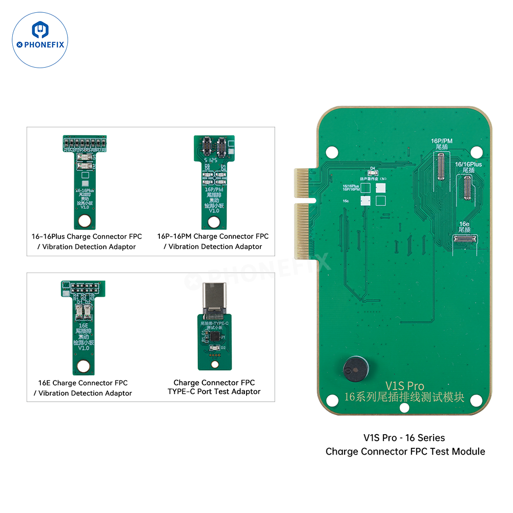 JCID V1S Pro Charging Connector FPC Test Module for Testing iPhone 12-16 Series Cables - CHINA PHONEFIX SHOP Team