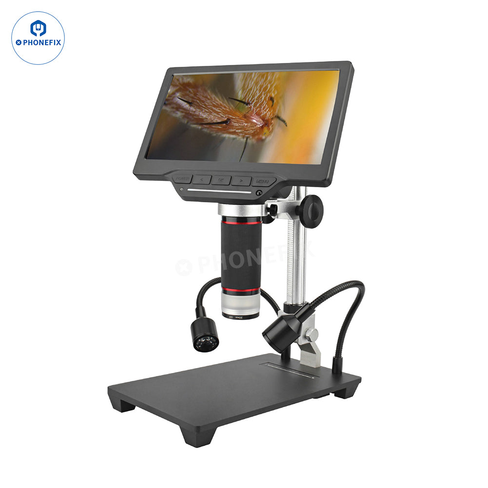 PHONEFIX 1000X digital microscope with 7-inch HD LCD screen for soldering and repair inspection, electric microscope model VMS700.