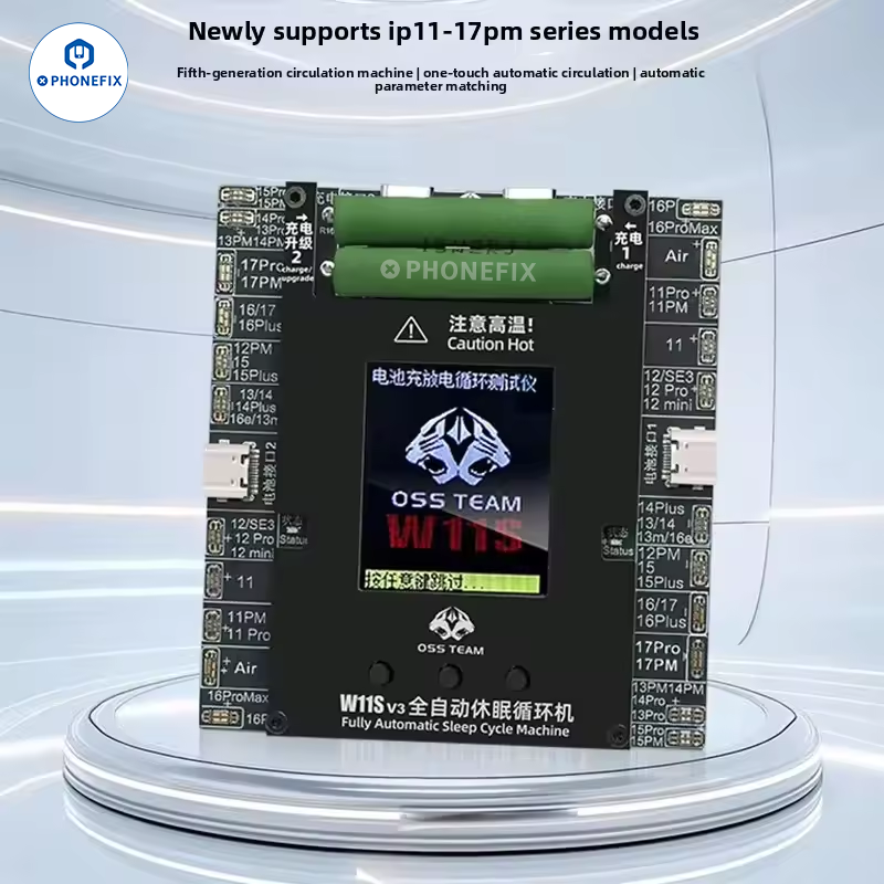 OSS W11S Dual-Channel Battery Cycle Tester For iPhone 11-17 Pro Max