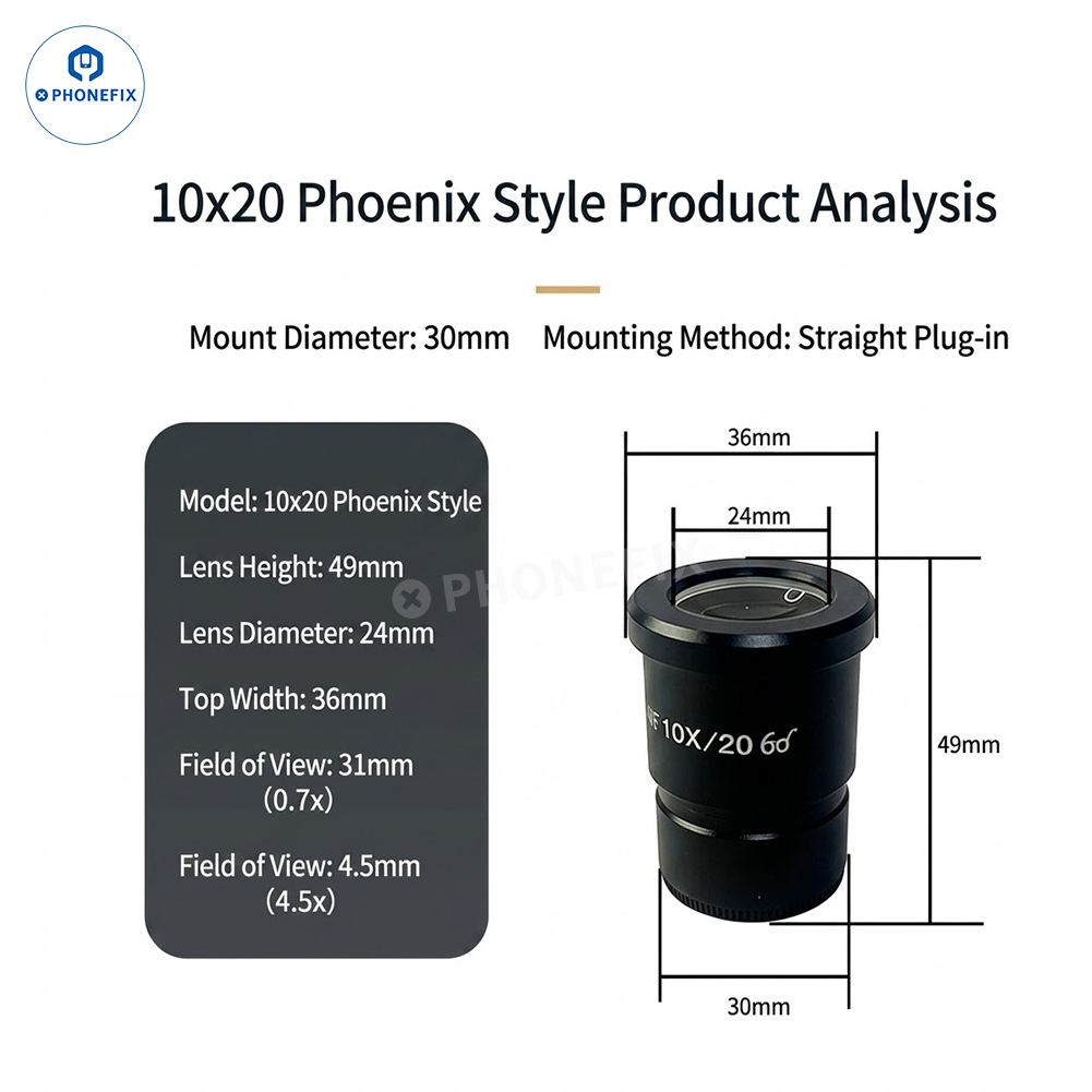 30mm Non-Diopter 10X 20X Eyepiece for Stereo Microscopes