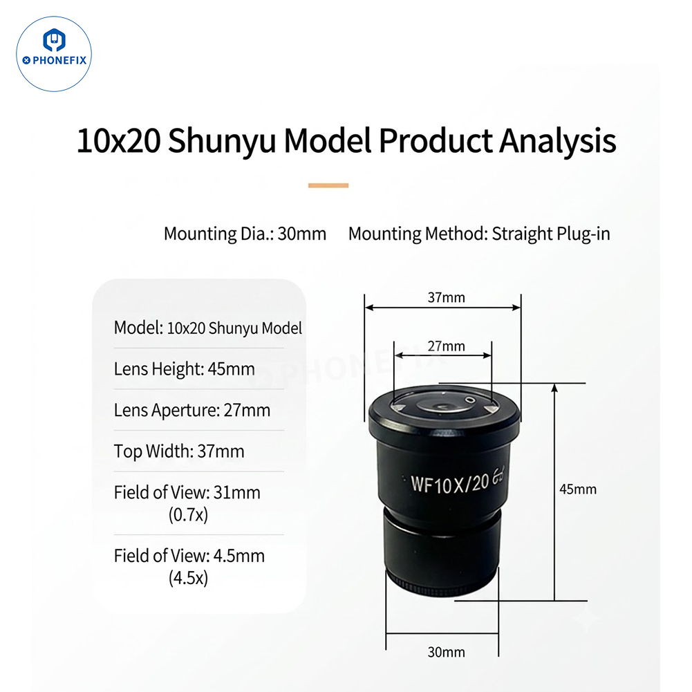 30mm Non-Diopter 10X 20X Eyepiece for Stereo Microscopes