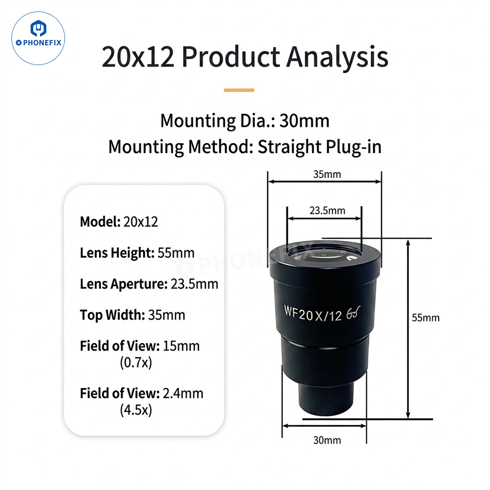 30mm Non-Diopter 10X 20X Eyepiece for Stereo Microscopes