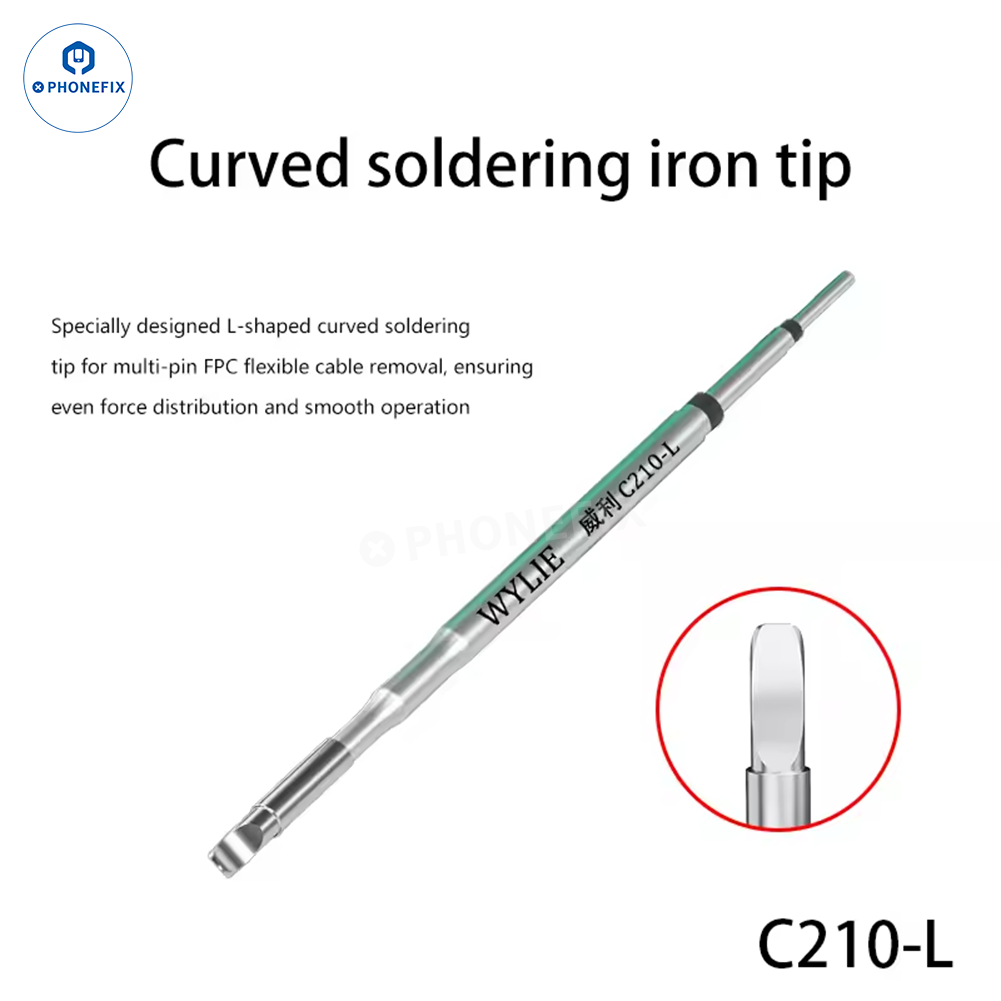 C210 Flat/Curved Soldering Tip for Phone Screen IC/FPC Cable Repair