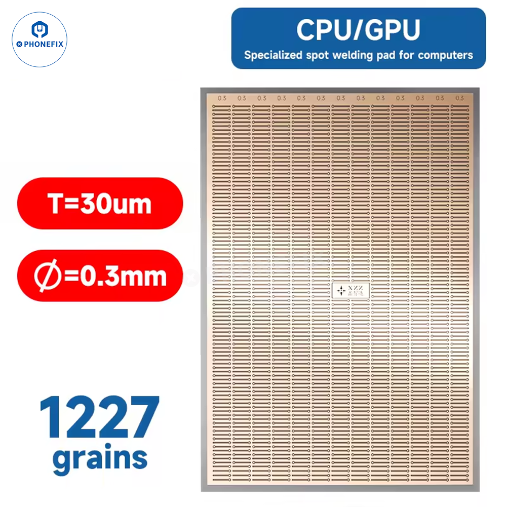 XZZ BGA reballing stencil for CPU and GPU welding pads and explosion-proof gaskets used in PC repair, by PHONEFIX