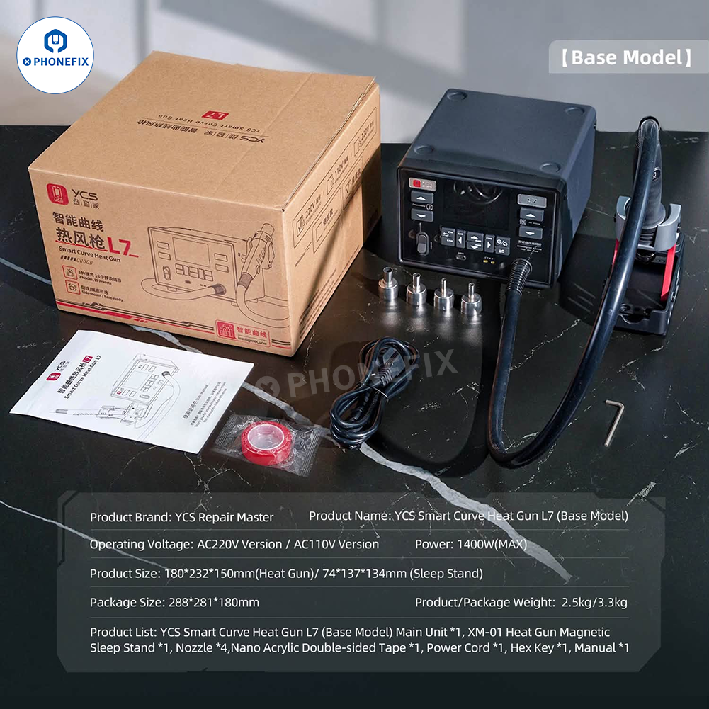 YCS L7 1400W Smart Curve Hot Air Rework Station for Phone Repair