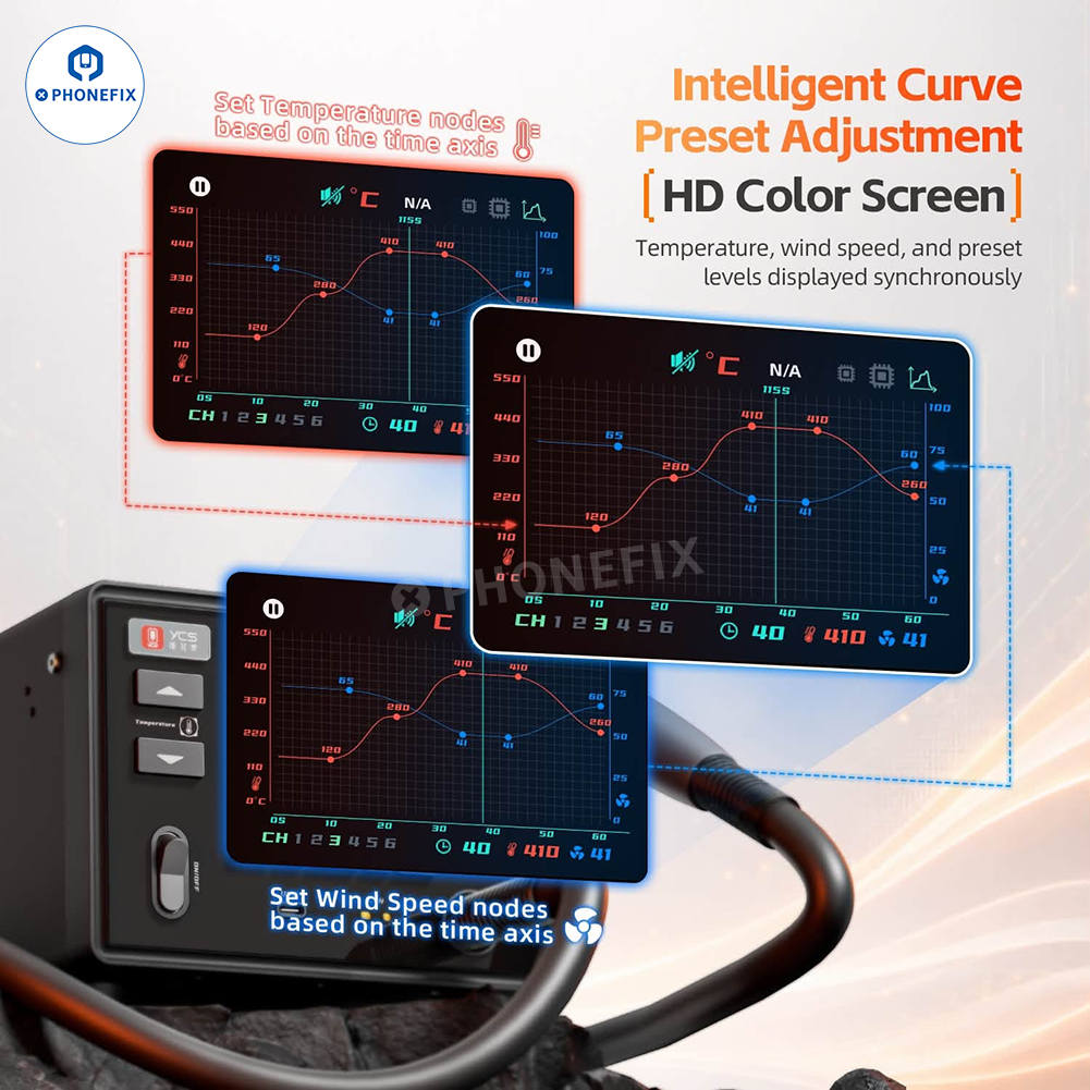 YCS L7 1400W Smart Curve Hot Air Rework Station for Phone Repair