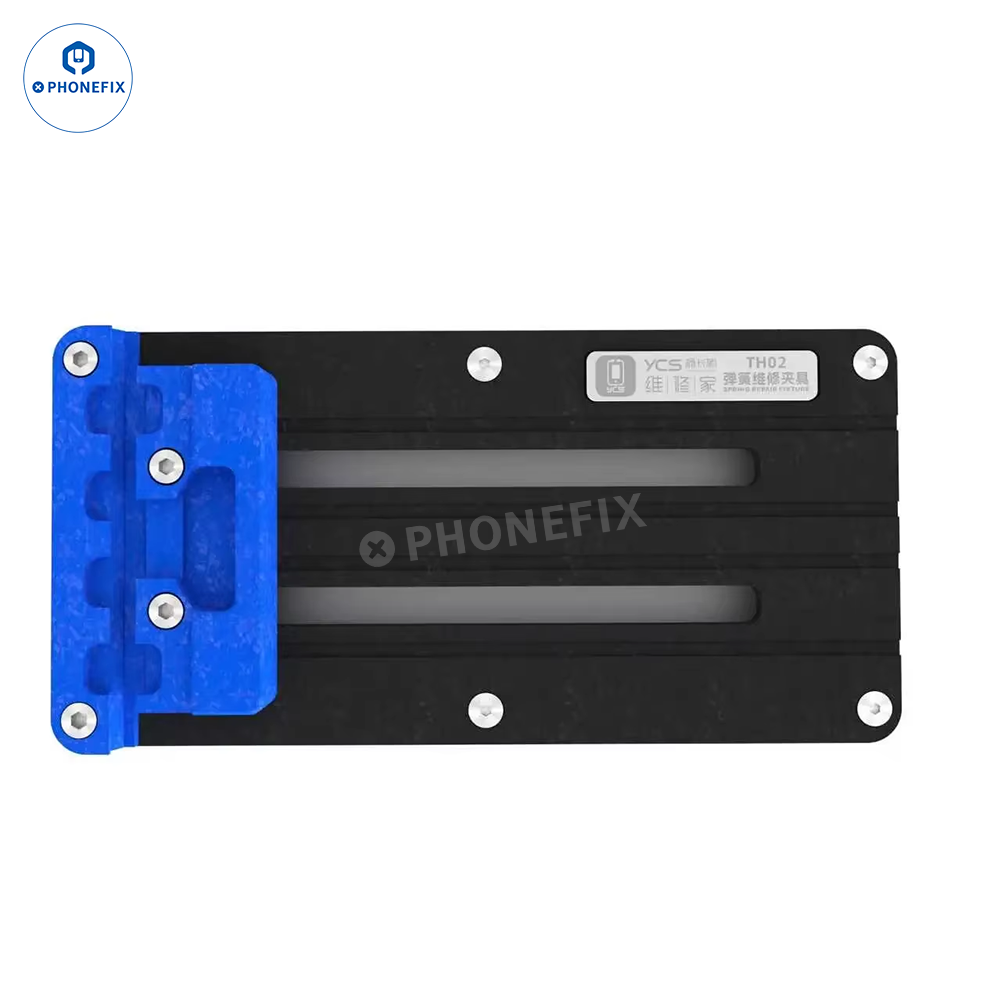 YCS TH02 Spring Motherboard Clamp Fixture for phone CPU IC soldering, used for testing and holding motherboards during repair.